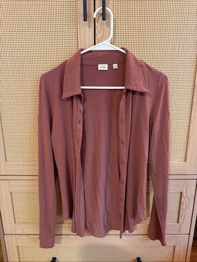 Wilfred Dusty Rose Long-Sleeve Button-Down Shirt